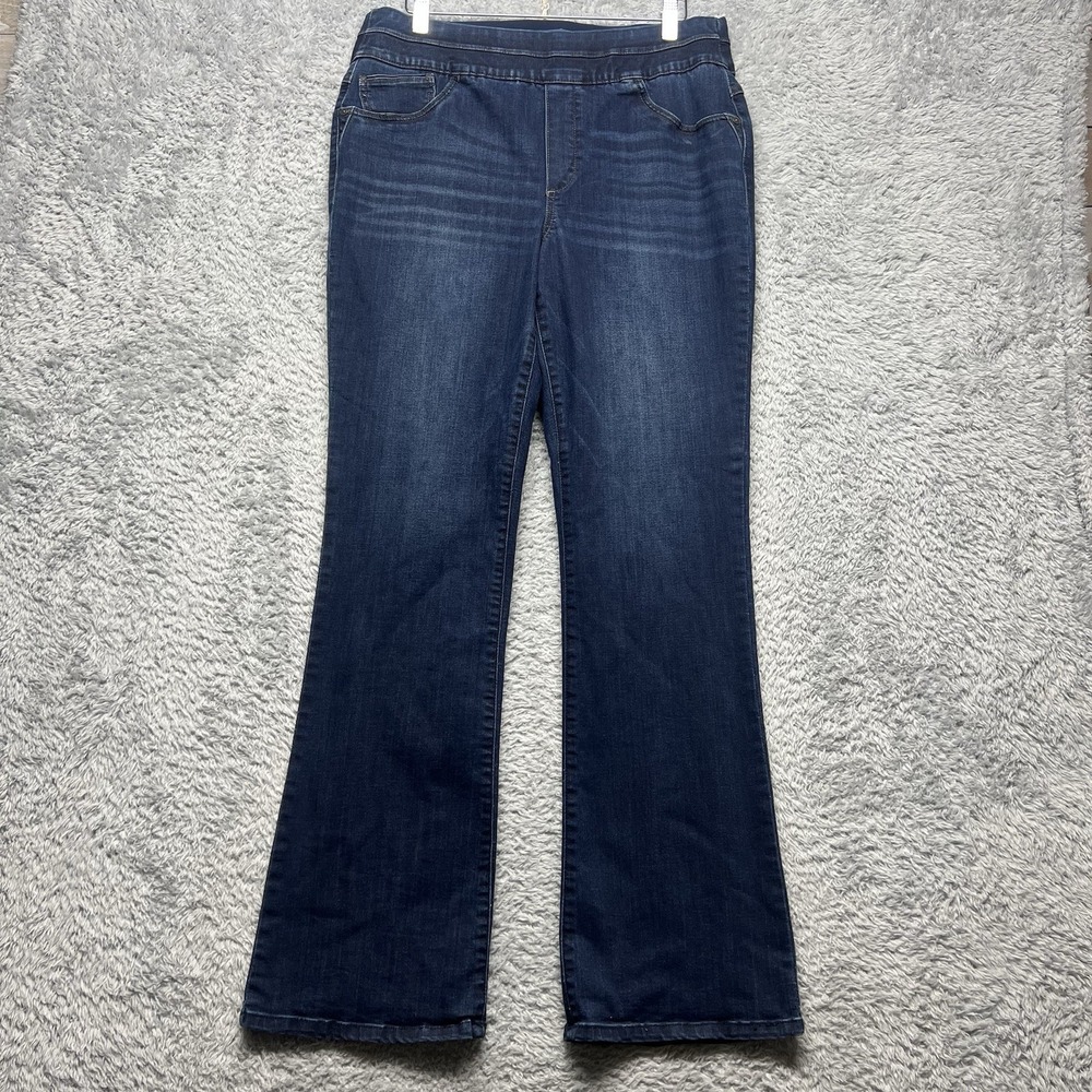 Democracy Ab Solution Bootcut Jeans Womens 12 Blue Pull On Stretch Denim